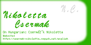 nikoletta csermak business card